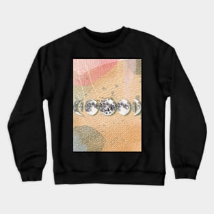 Colourful Moon Cycle Trees and Birds Graphic Crewneck Sweatshirt